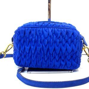 Suarez New York Blue Crossbody Bag With Gold Hardware